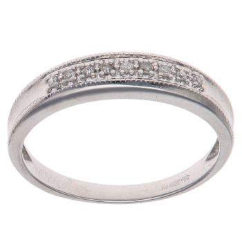 9ct White Gold 0.05ct Brilliant Cut Diamond Eternity Ring