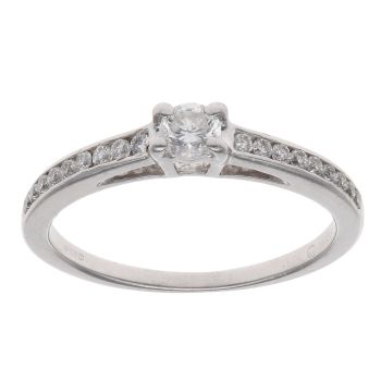 9ct White Gold 0.25ct Brilliant Cut Diamond Solitaire Ring