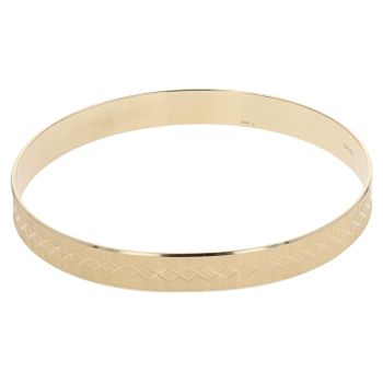 14ct Yellow Gold Patterned Bangle
