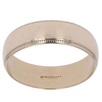 9ct Yellow Gold Millgrain Wedding Band 6.2mm