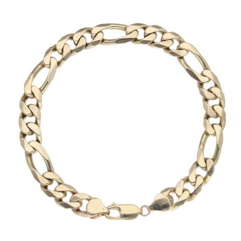 9ct Yellow Gold Figaro Bracelet 8"