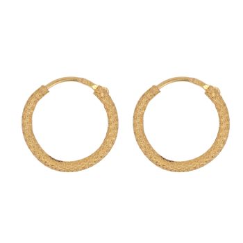 22ct Yellow Gold Textured Hoop Earrings