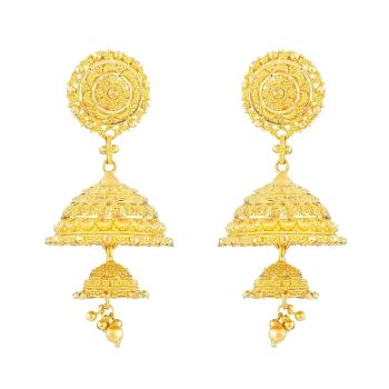 22ct Yellow Gold Earrings in Filligree with Droppers