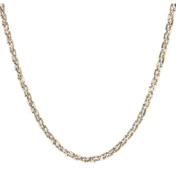 9ct Yellow And White Gold Plaited And Beaded Chain 22"