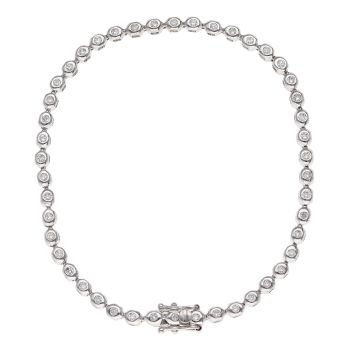 18ct White Gold 0.70ct Brilliant Cut Diamond Tennis Bracelet 7.5"