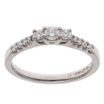 Platinum 0.35ct Brilliant Cut Diamond Trilogy Ring