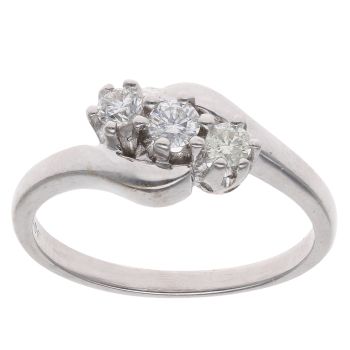 18ct White Gold 0.30ct Brilliant Cut Diamond Trilogy Ring