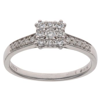 18ct White Gold 0.34ct Brilliant Cut Diamond Cluster Ring