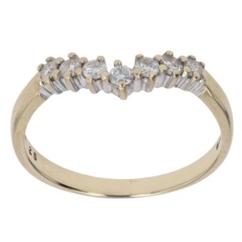 9ct Yellow Gold 0.25ct Brilliant Cut Diamond Wishbone Ring