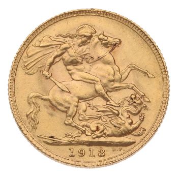 1913 George V Large Head UK Full Sovereign Coin