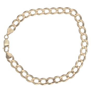9ct Yellow Gold Curb Bracelet 9"
