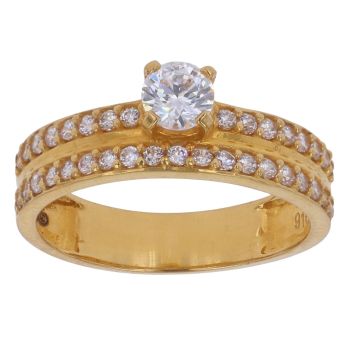 22ct Yellow Gold Cubic Zirconia Fancy Ring