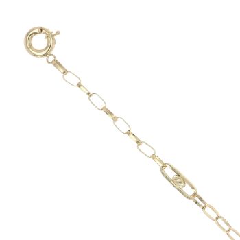 14ct Yellow Gold Oval Link Ball Charm Fancy Bracelet 7.5"