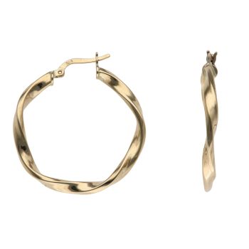 14ct Yellow Gold Twisted Hoop Earrings