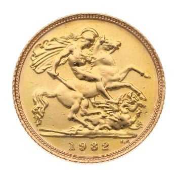 1982 Elizabeth II Half Sovereign Coin