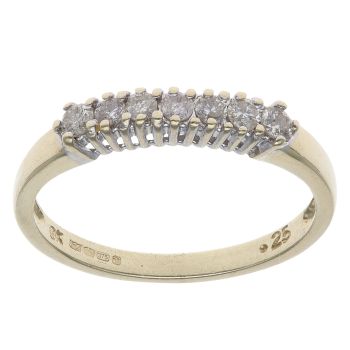 9ct Yellow Gold 0.25ct Brilliant Cut Diamond Half Eternity Ring