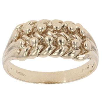 9ct Yellow Gold Two Row Keeper Ring