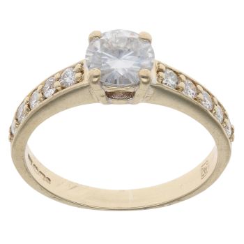 9ct Yellow Gold Moissanite Ring