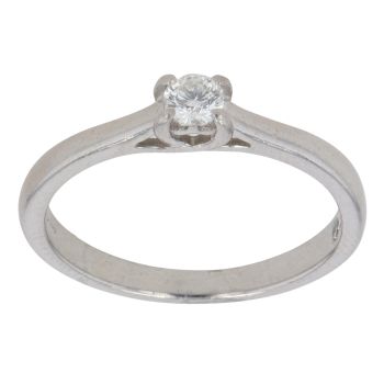 Platinum 0.16ct Brilliant Cut Diamond Solitaire Ring