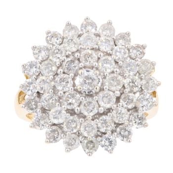 18ct Yellow Gold 2.00ct Brilliant Cut Diamond Cluster Ring