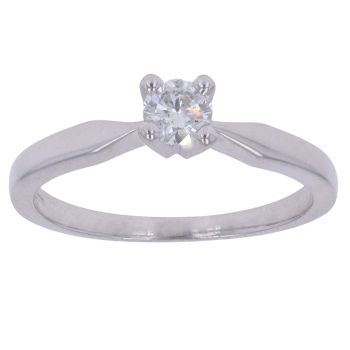 18ct White Gold 0.25ct Brilliant Cut Diamond Solitaire Ring