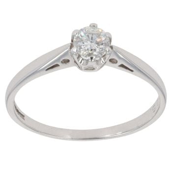 18ct White Gold 0.25ct Brilliant Cut Diamond Solitaire Ring