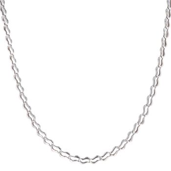 9ct White Gold Fancy Chain 18"