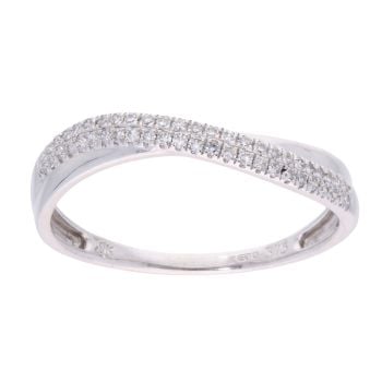 9ct White Gold 0.25ct Diamond Crossover Ring