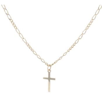9ct Yellow Gold Cross Pendant And Chain 18"