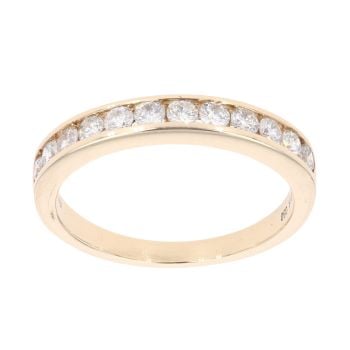 9ct Yellow Gold 0.50ct Brilliant Cut Diamond Half Eternity Ring