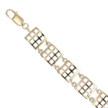 9ct Yellow Gold Waffle Style Fancy Bracelet 6.5"