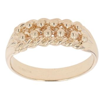 9ct Yellow Gold Two Row Keeper Ring