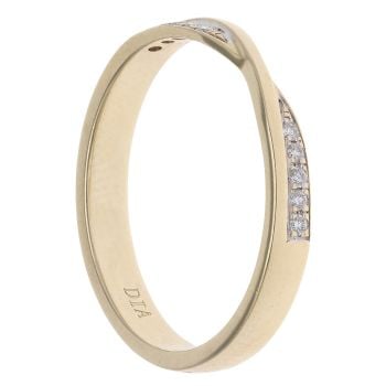 9ct Yellow Gold 0.05ct Diamond Crossover Ring