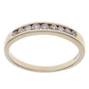 9ct Yellow Gold 0.25ct Brilliant Cut Diamond Half Eternity Ring