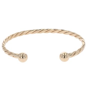 9ct Yellow Gold Patterned Torque Bangle