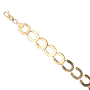 9ct Yellow Gold Horseshoe Bracelet 8"