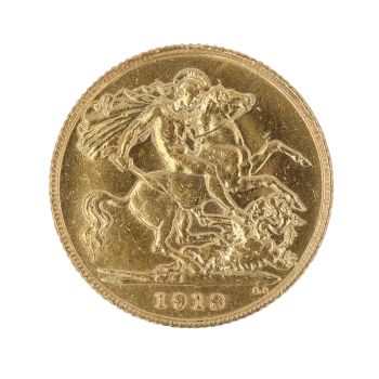 1913 George V Large Head UK Half Sovereign Coin