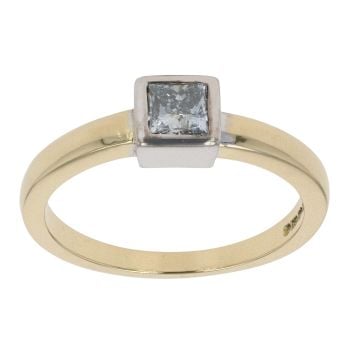 18ct Yellow and White Gold 0.35ct Diamond Solitaire Ring