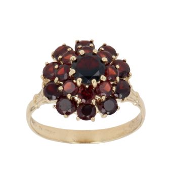 14ct Yellow Gold Garnet Cluster Ring