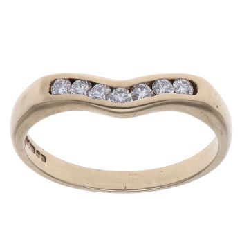 9ct Yellow Gold 0.25ct Brilliant Cut Diamond Wishbone Ring