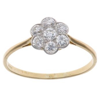 18ct Yellow Gold 0.50ct Brilliant Cut Diamond Cluster Ring