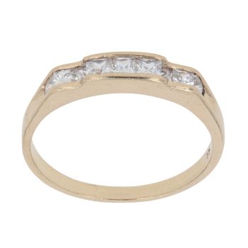 9ct Yellow Gold Cubic Zirconia Half Eternity Ring
