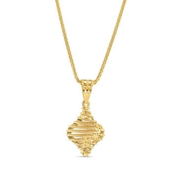 22ct Gold Kite Shaped Pendant with Flowers