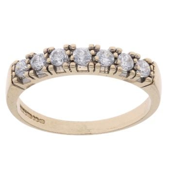 9ct Yellow Gold Cubic Zirconia Half Eternity Ring