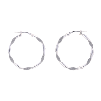 Silver Moondust Hoop Earrings by Icesia