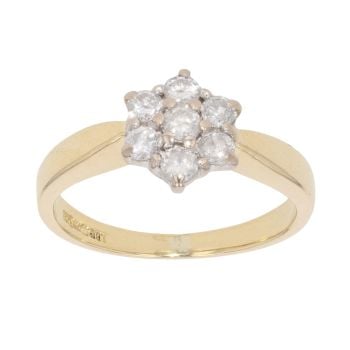 18ct Yellow Gold 0.50ct Brilliant Cut Diamond Cluster Ring