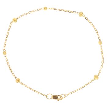 22ct Yellow Gold Diamond Cut Junction Bracelet 7"