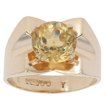 9ct Yellow Gold Citrine Single Stone Ring
