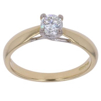 18ct Yellow Gold 0.40ct Brilliant Cut Diamond Solitaire Ring