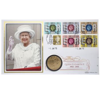 2015 1oz Elizabeth II UK Britannia 1952 - 2015 Commemorative Coin Cover